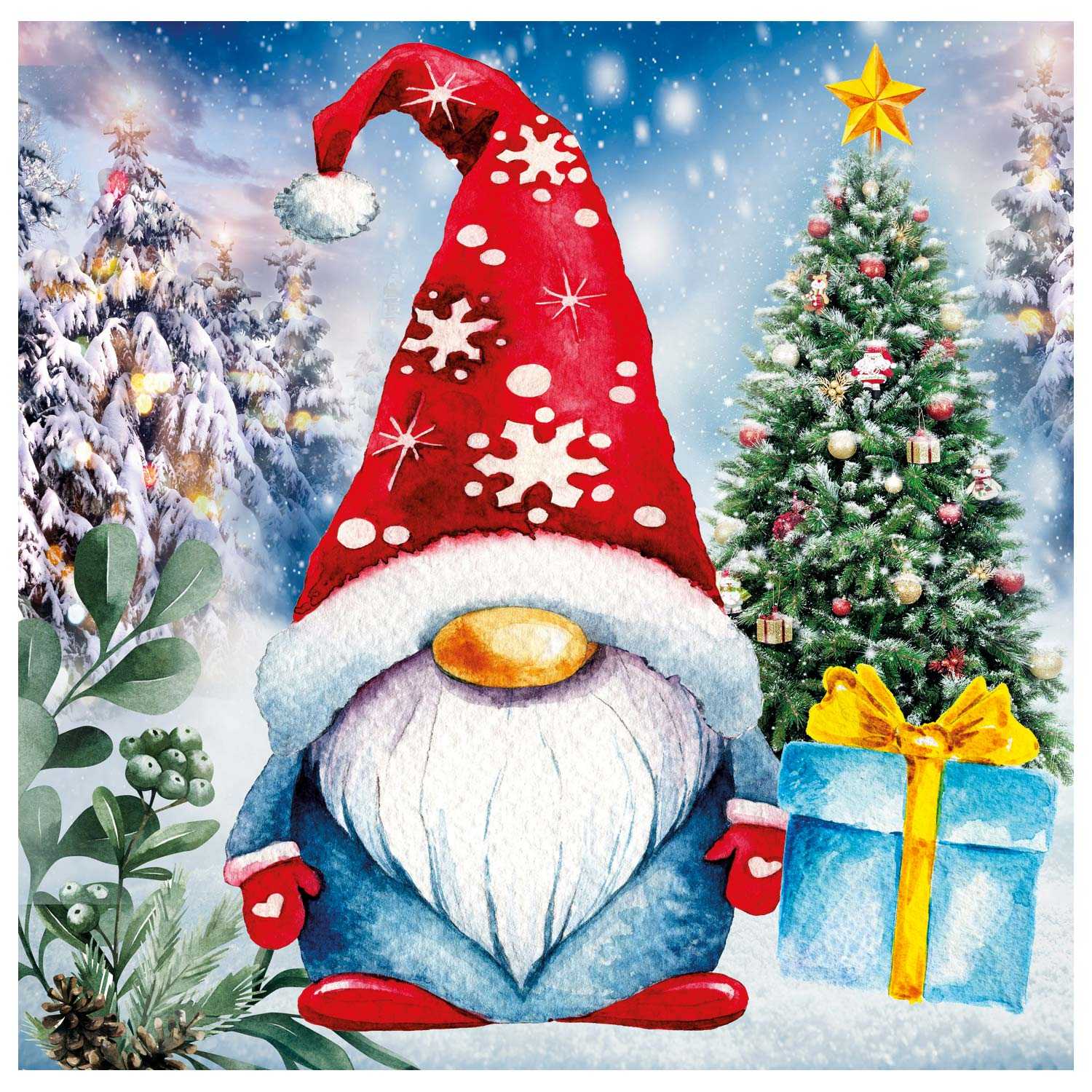 Diamond Painting Weihnachten Karten-Set mit Umschlägen 4er