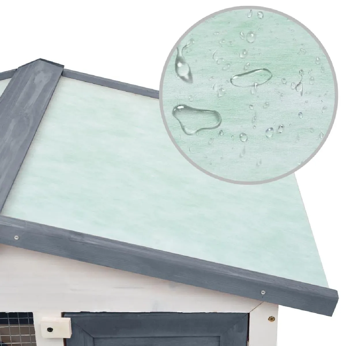 Helloshop26 Clapier 94 x 60 x 98 cm Gris et Blanc