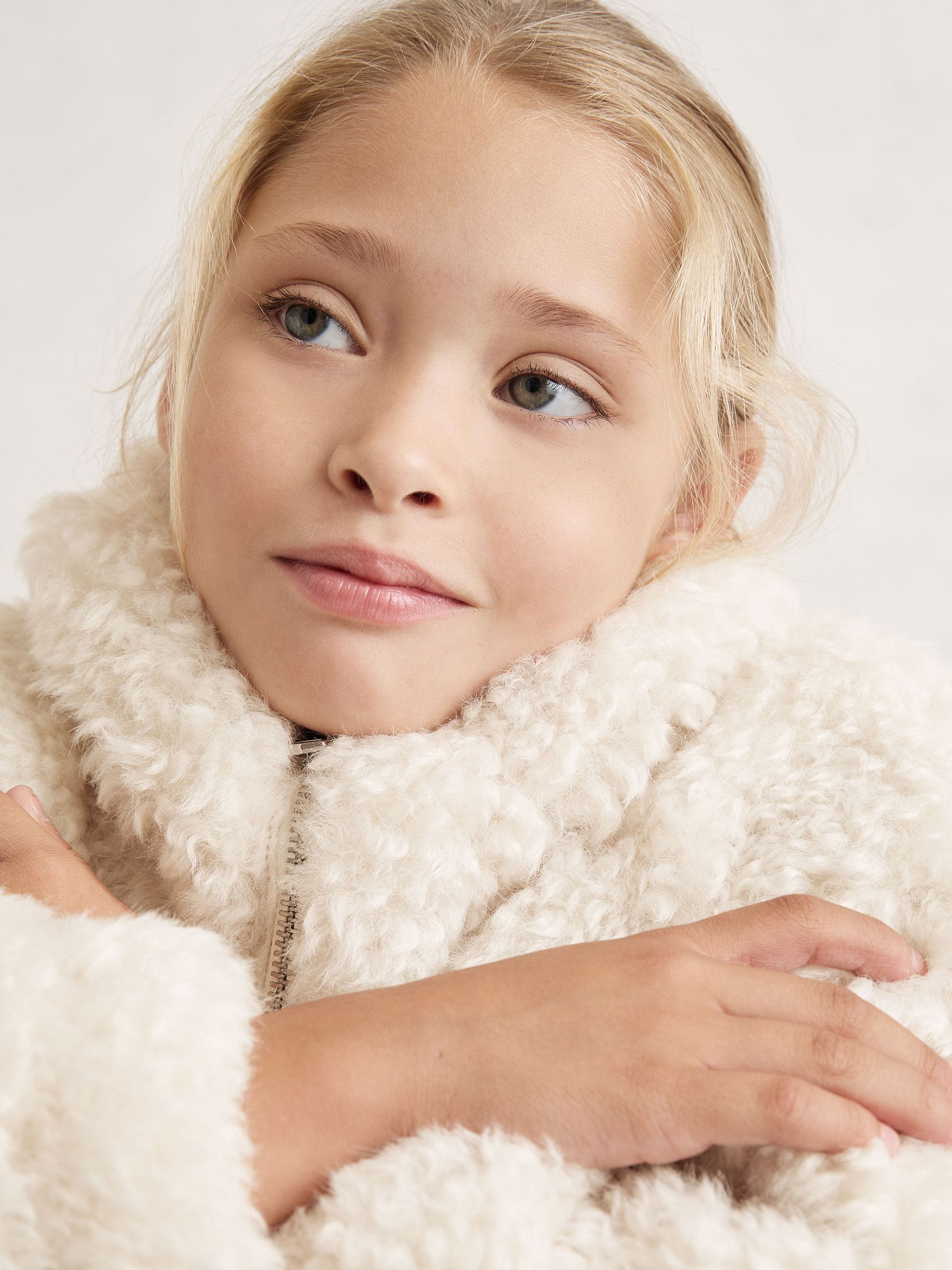 Reiss Remy Faux-Shearling Funnel-Neck Coat