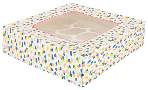 boîte à gâteau 28x28x7.5 confetti
