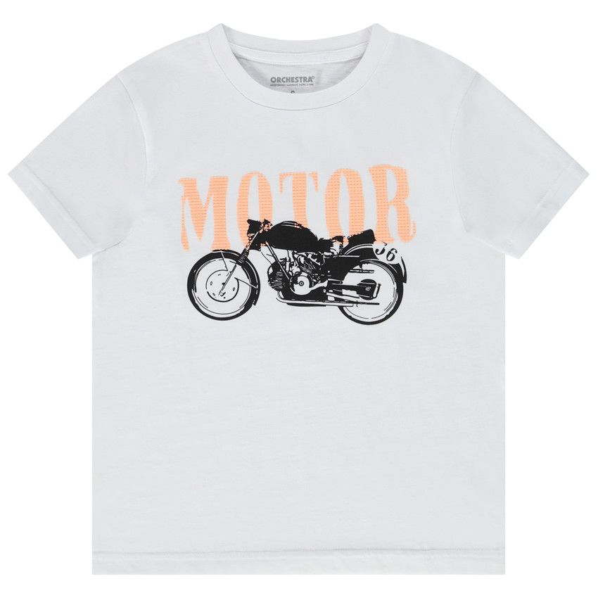 T-shirt manches courtes print fantaisie pour garçon - Blanc