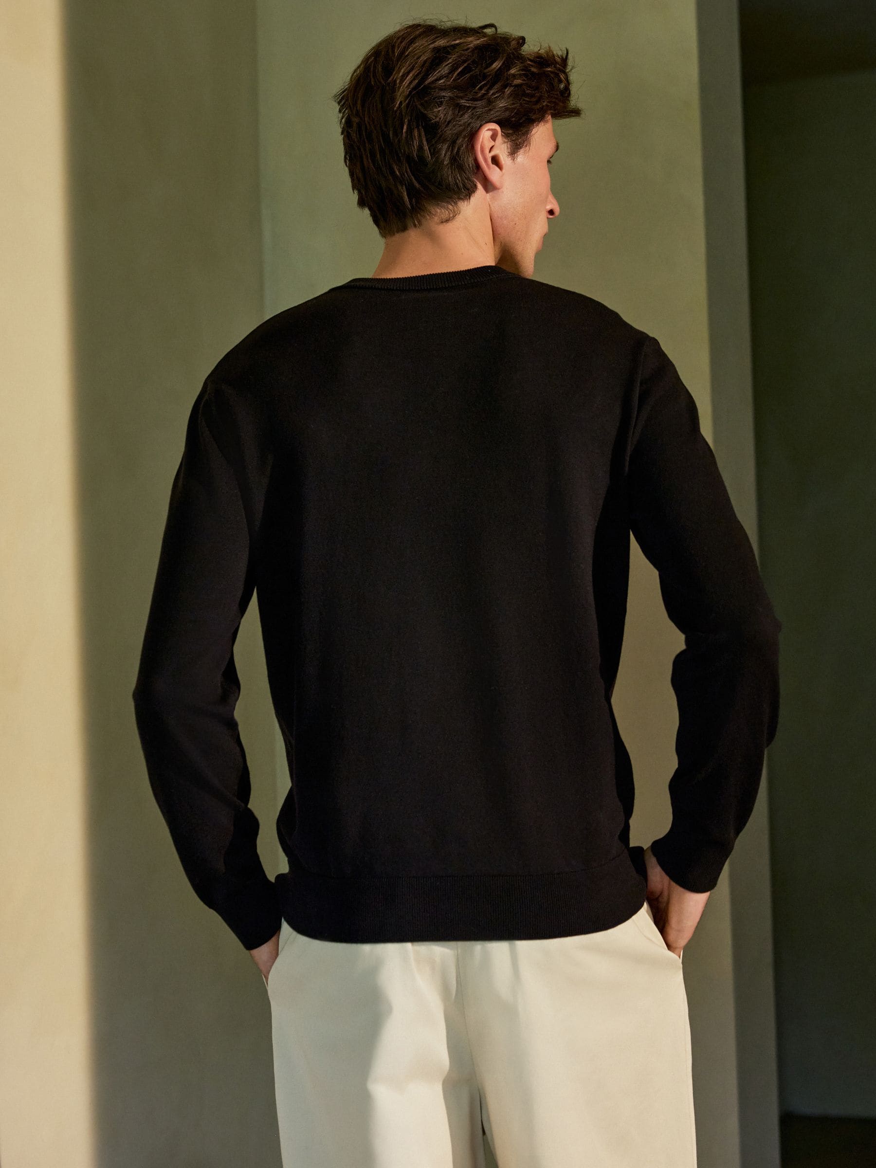 Zwart - Cotton Rich Long Sleeve Jumper