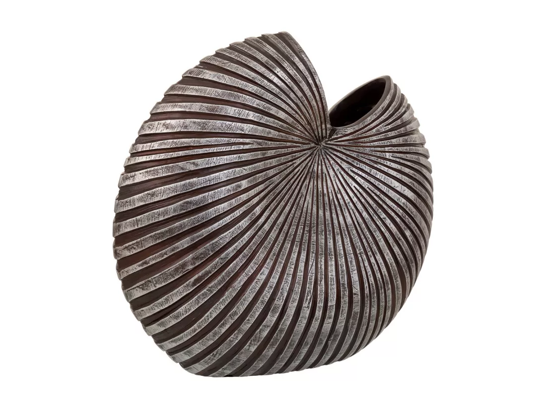 Vase en polyrésine argenté 46x20x41h