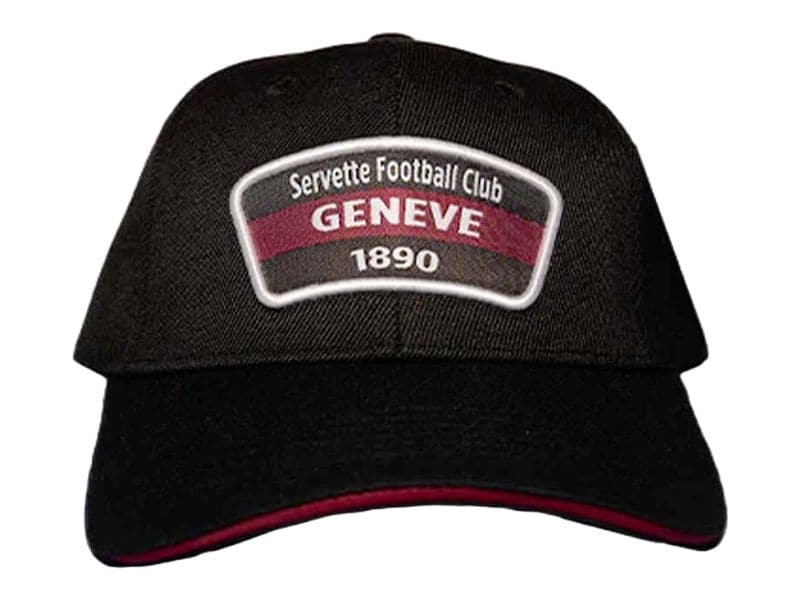 Servette FC Cap Patch Genève 1890 (Rot/Schwarz Textilpatch mit Servette FC Genève 1890 Logo