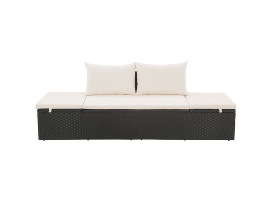 VIDAXL - Lit de jardin noir 195x60 cm résine tressée