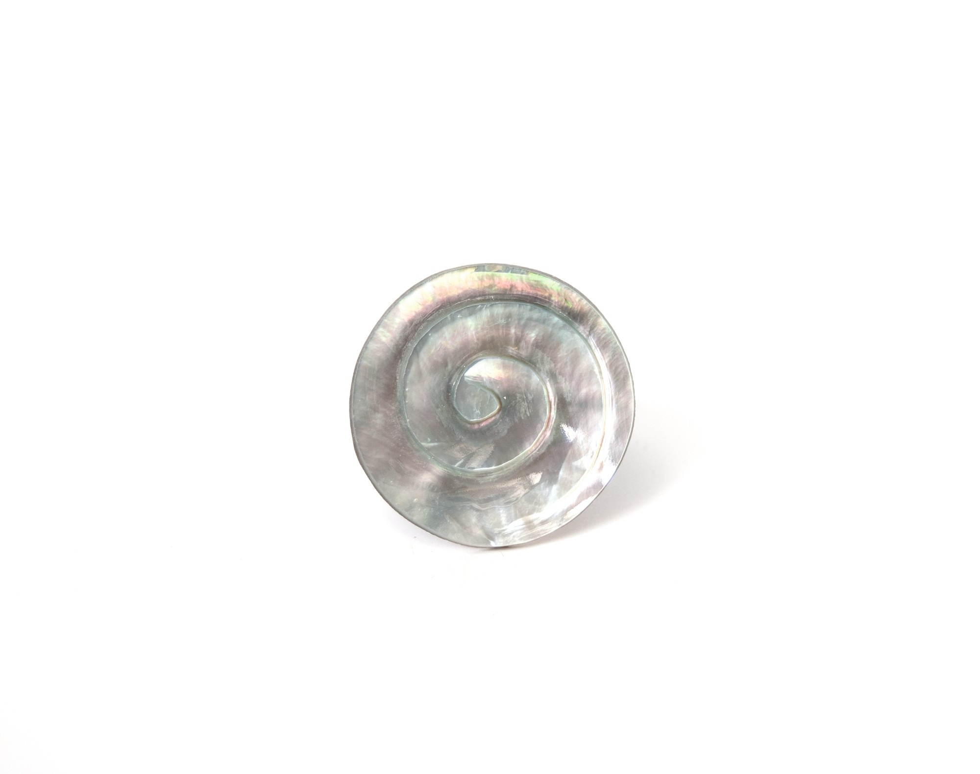 Ring 'Muschel-Spirale', natur, schwarz, Ø 4 cm günstig bestellen