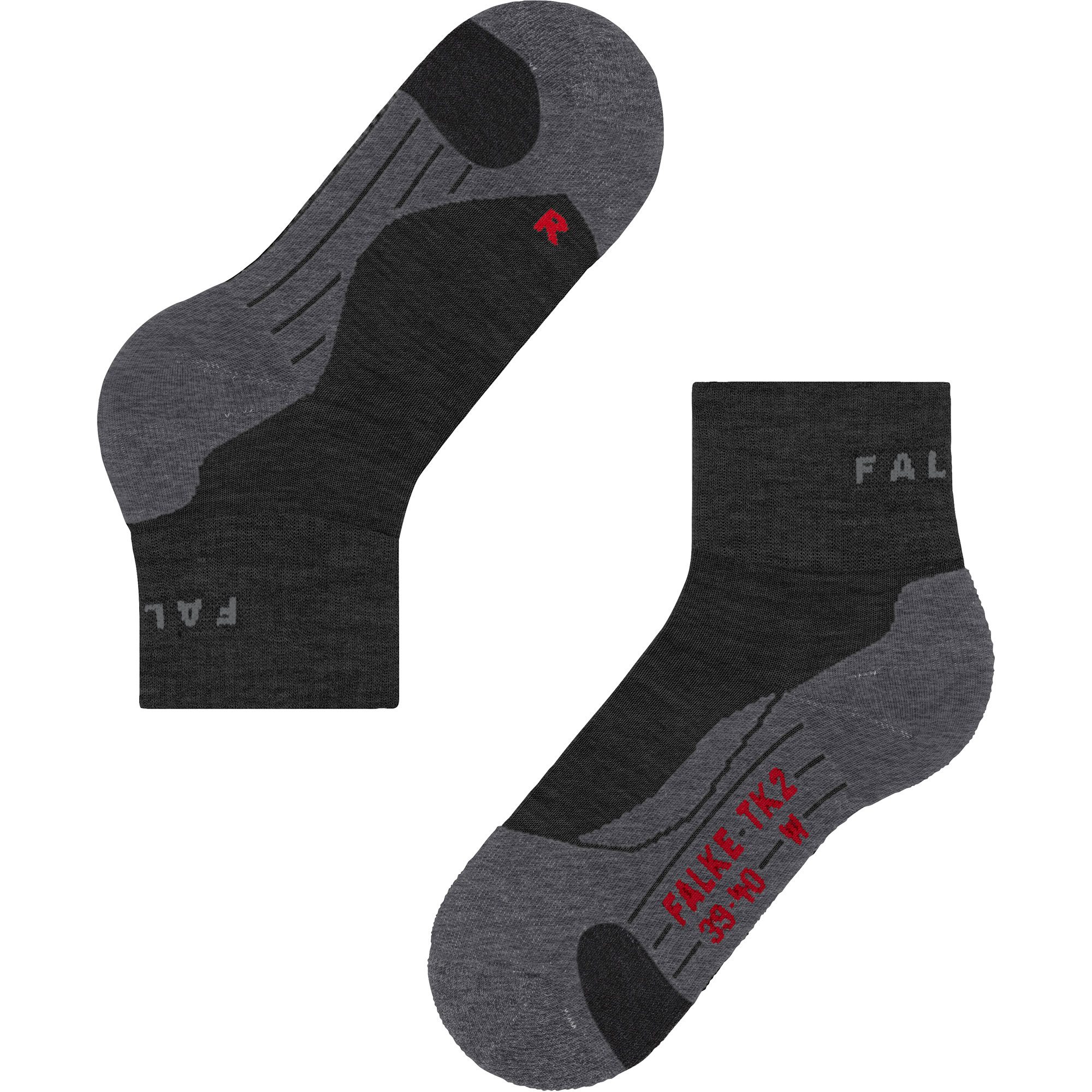 Falke TK2 Explore Short Wandersocken Damen asphalt melange