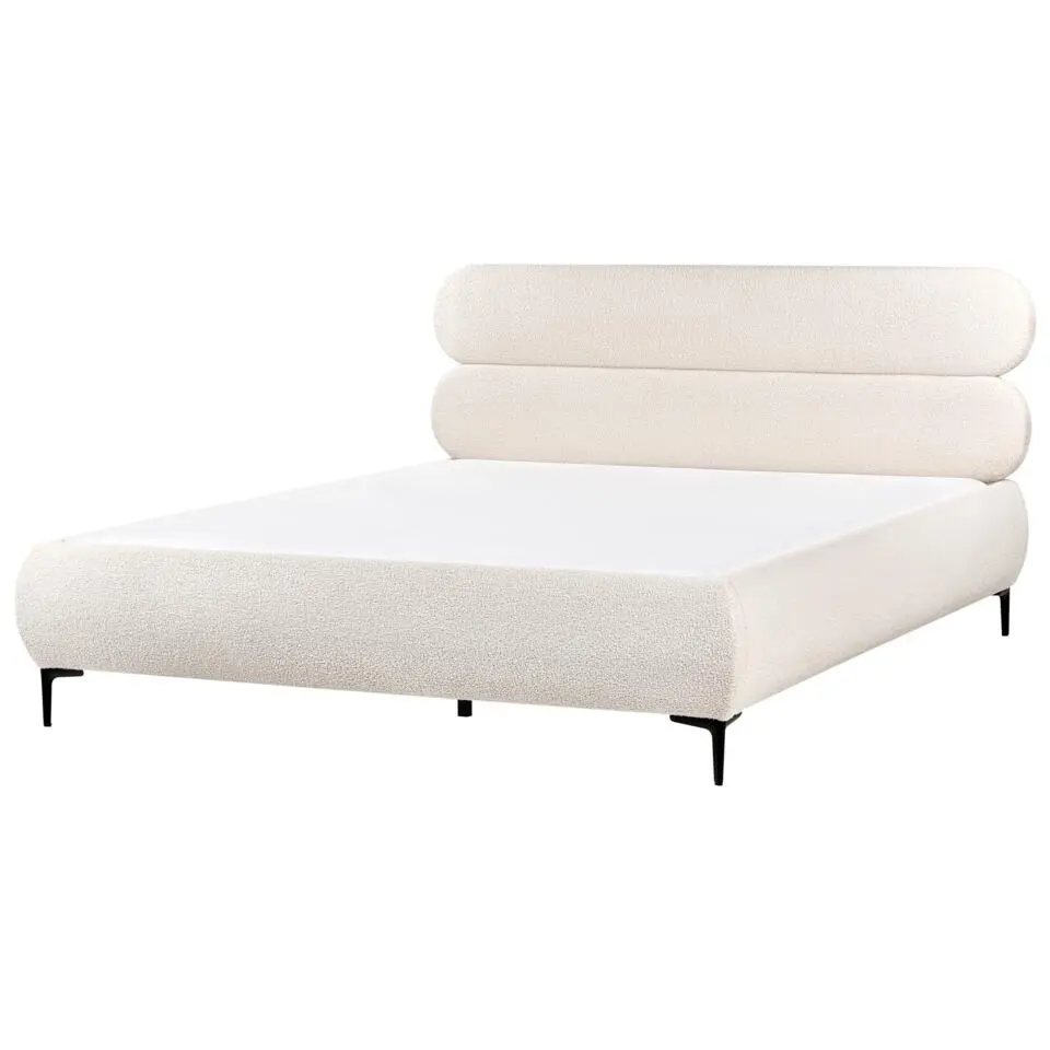 LESSAY - Tweepersoonsbed - Off-white - 180 x 200 cm - Bouclé