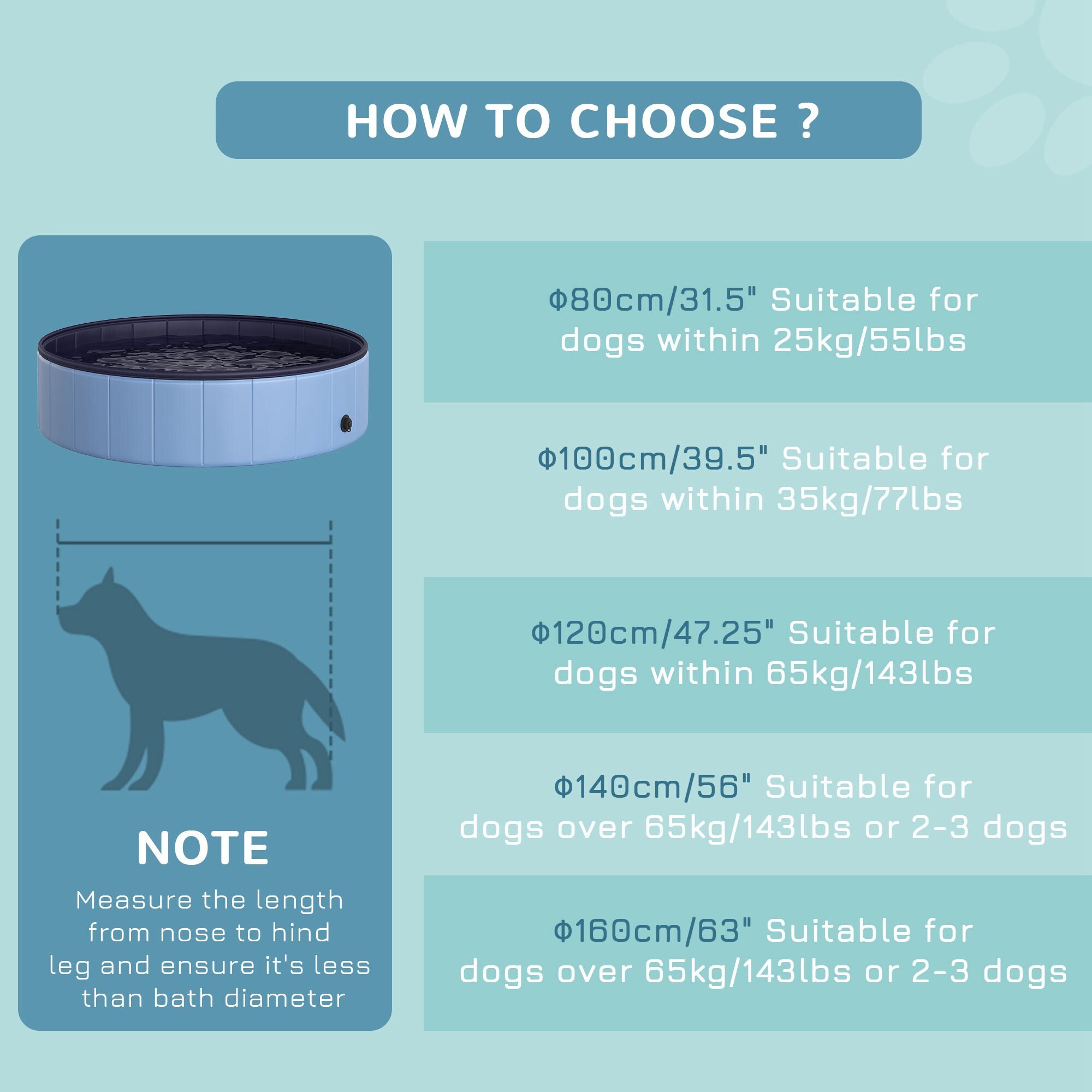 PawHut Hundepool mit Wasserablassventil blau 120 x 30 cm (ØxH)