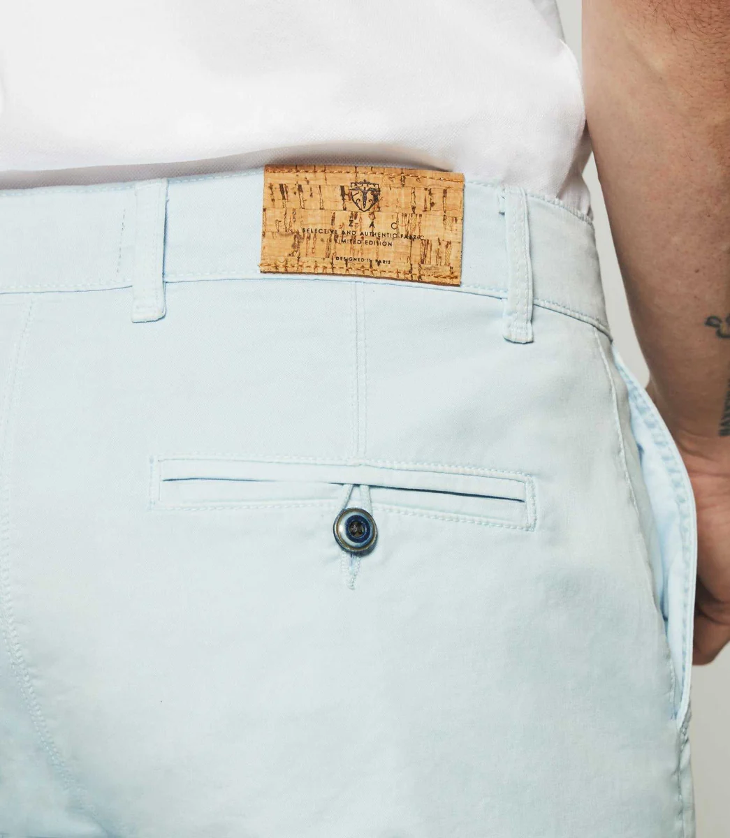 Bermuda en coton stretch bleu ciel SLOWLY