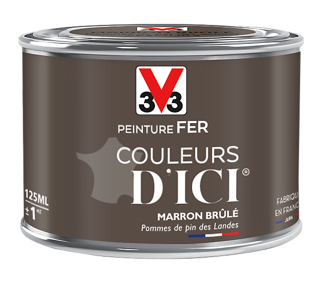 Peinture extérieure fer Couleurs d'ici marron brûlé Velours V33 0,125L