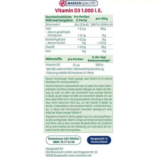 Vitamin D3 1.000 i.E.