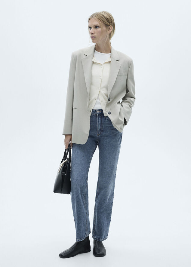 MANGO Matilda straight jeans, medium rise Open blue