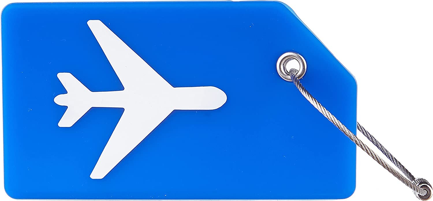(5er Set) Silikon Kofferanhänger Gepäck Etiketten Luggage Tag mit Adressschild - Blau
