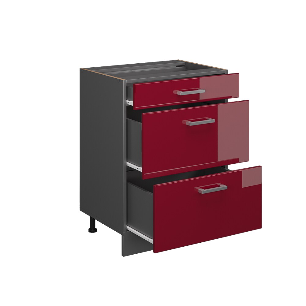 Vicco Schubladenunterschrank Küchenschrank Küchenzeile R-Line 60 cm Anthrazit Bordeaux Schublade