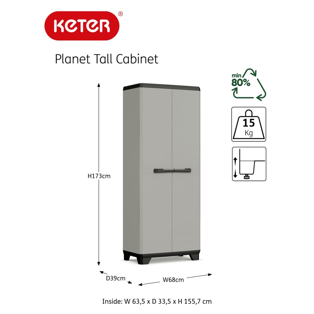 Keter Planet Opbergkast hoog - 3 planken