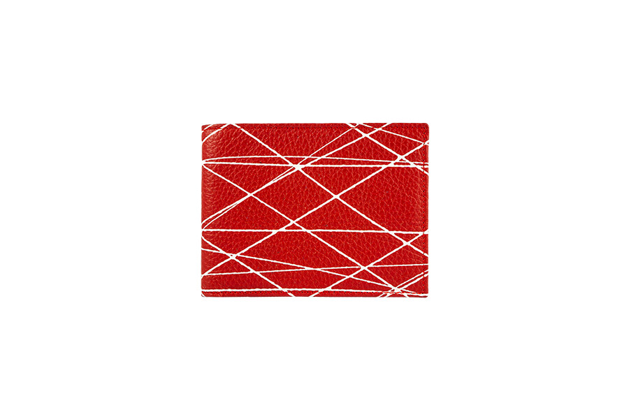 Double-Credit red graphic print