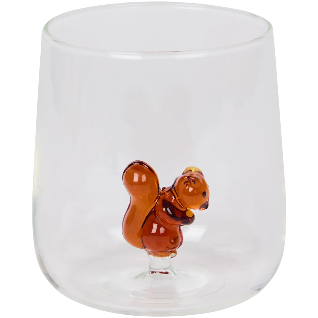 Verre avec personnage automnal