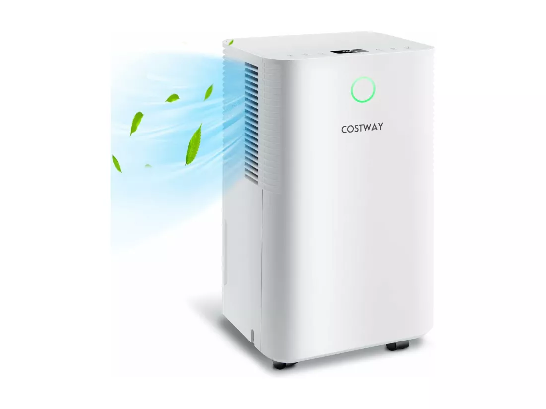 Déshumidificateur 14L/Jour Réservoir d'Eau 2L Minuterie 24H 3 Modes 2 Vitesses Dégivrage Automatique Pièces jusqu'à 15 m²