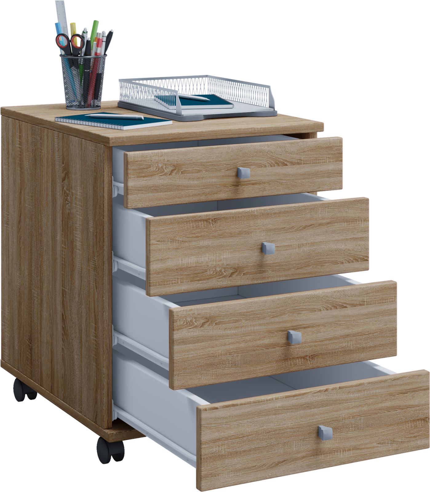 Rollcontainer LONA MINI - Sonoma Eiche - 4 Schubladen
