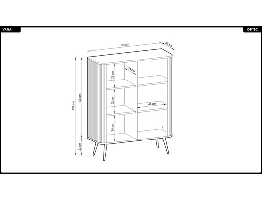 OTITEC - Commode - l.103 x h.129 x p.39 cm - vana - blanc