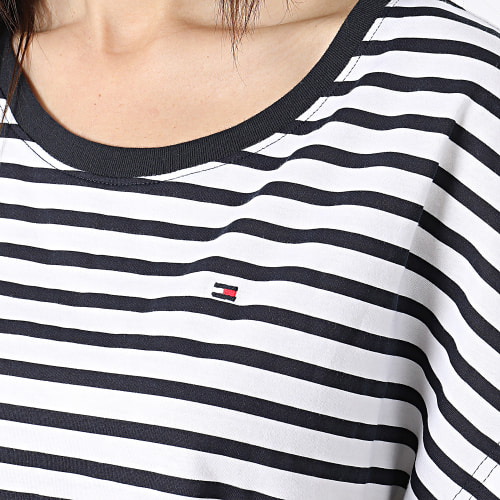 Ensemble Tee Shirt Et Short Femme 4150 Bleu Marine Blanc