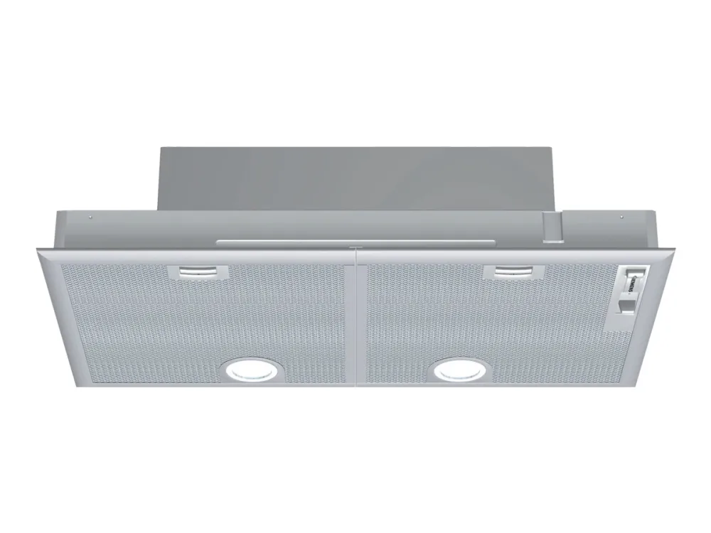 Siemens iQ300 LB75565 - Hætte - tag - Niche - bredde: 70 cm - dybde: 35 cm - udtrækning og recirkulation (-) - med intern motor - metalsølv