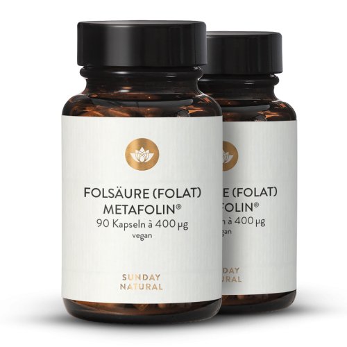 Sunday Natural Products  Folsäure (folat) Metafolin ®400