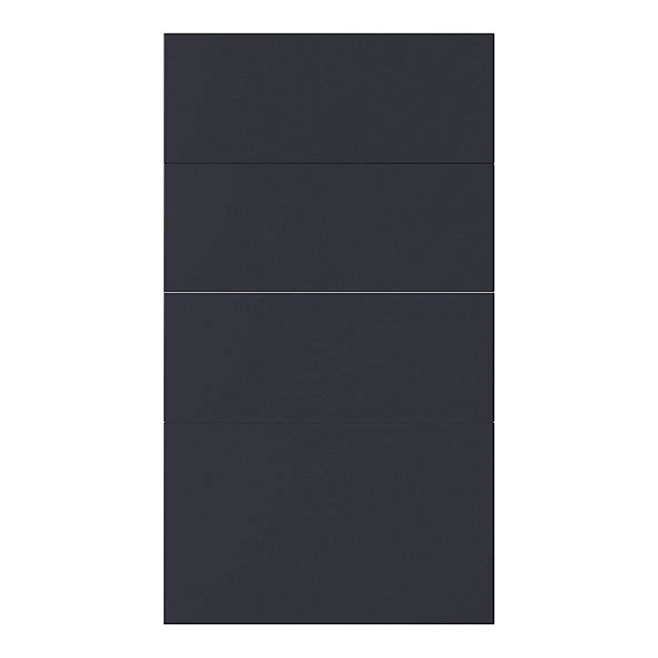 Façade de cuisine 3 tiroirs et 1 casserolier Stevia bleu mat l. 40 cm x H. 72 cm GoodHome