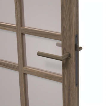 Arne & Bodil binnendeur ABE105 brons glas - donker eiken houtlook afwerking