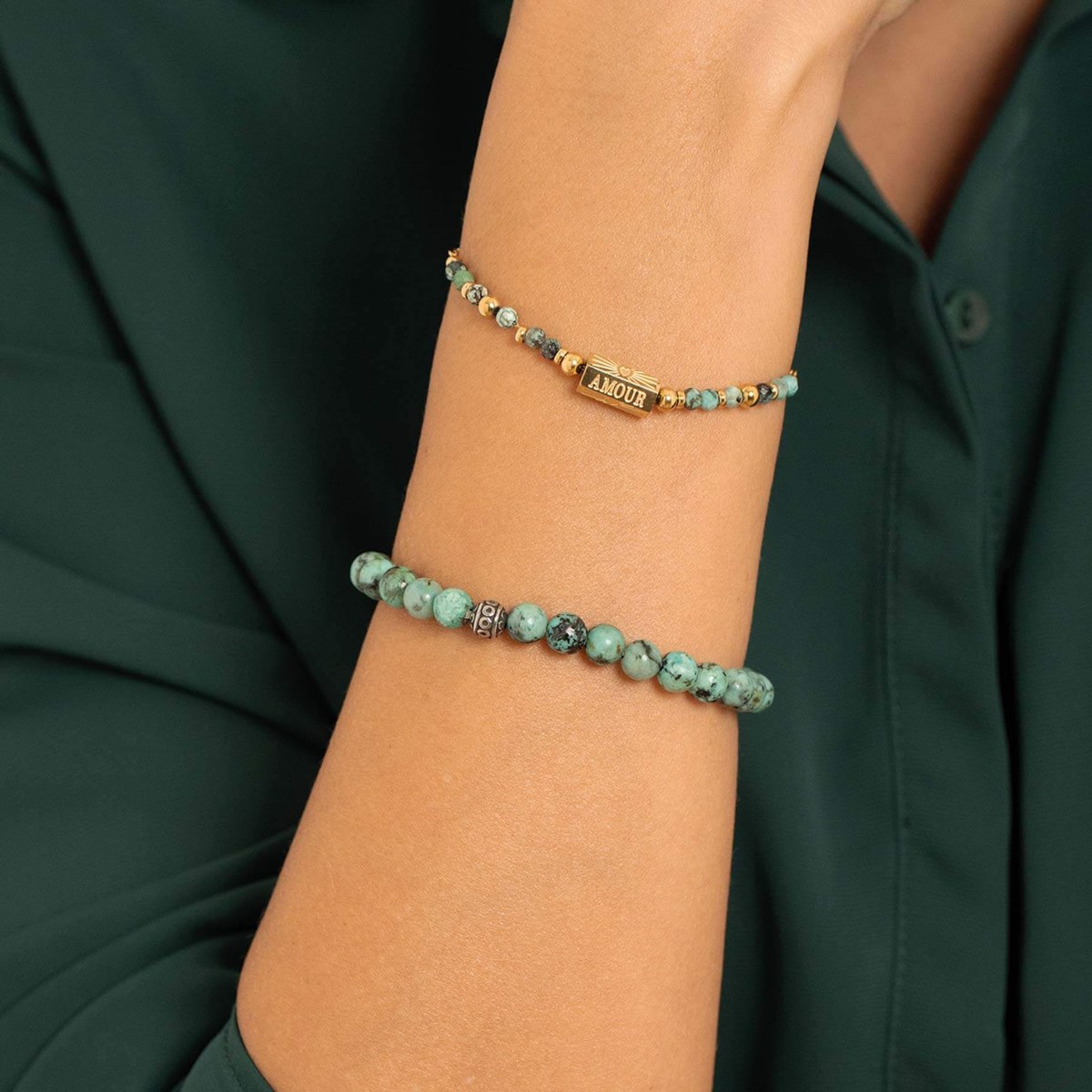 Bracelet pierres Turquoise Africaine