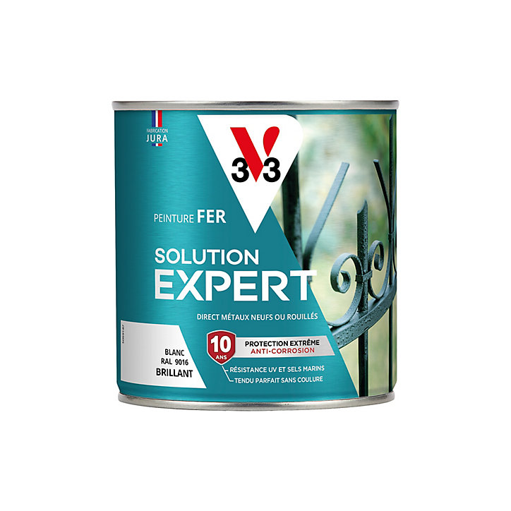 Peinture extérieure fer Solution expert blanc brillant V33 500ml