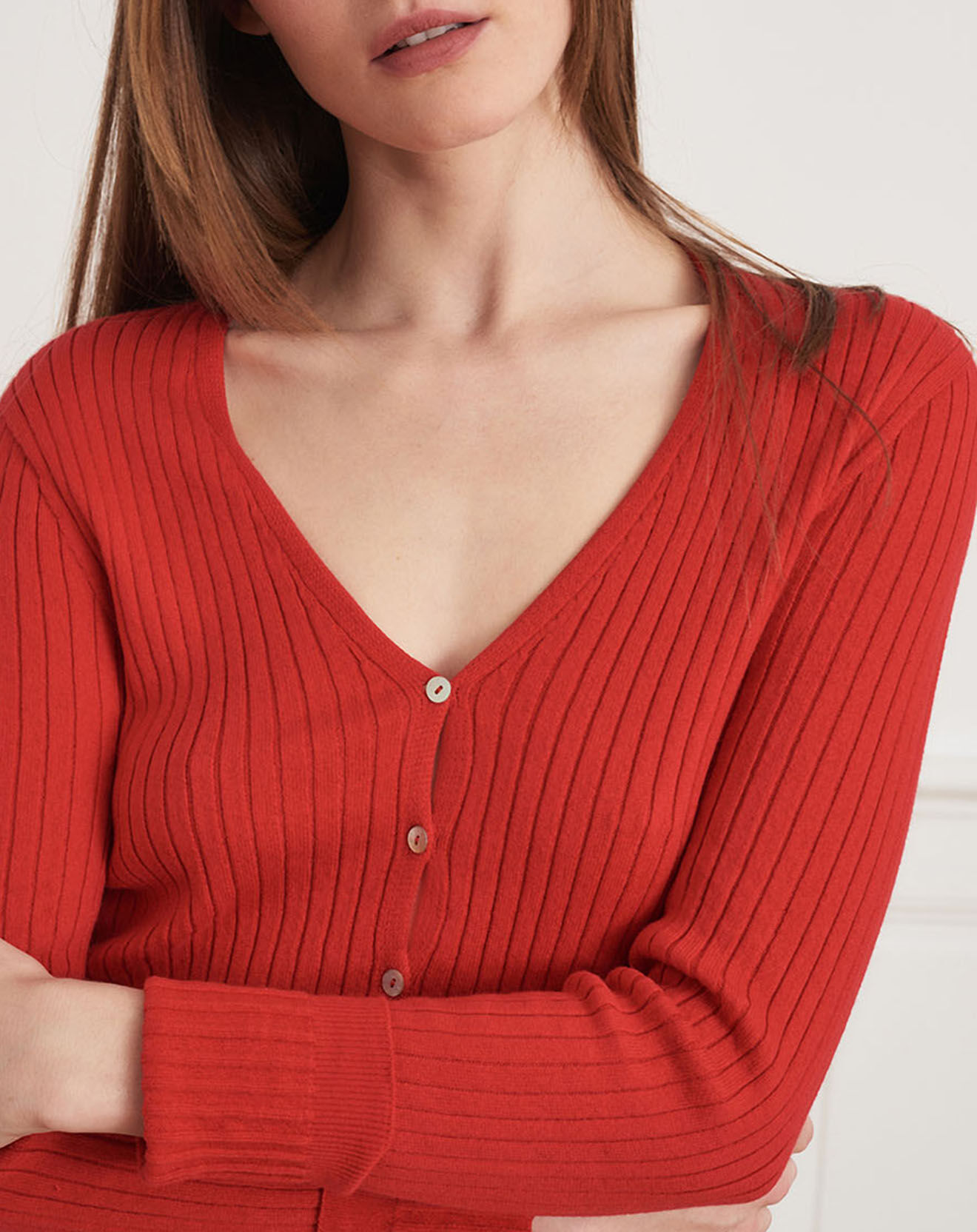 La Petite Francaise Gilet Micha rouge