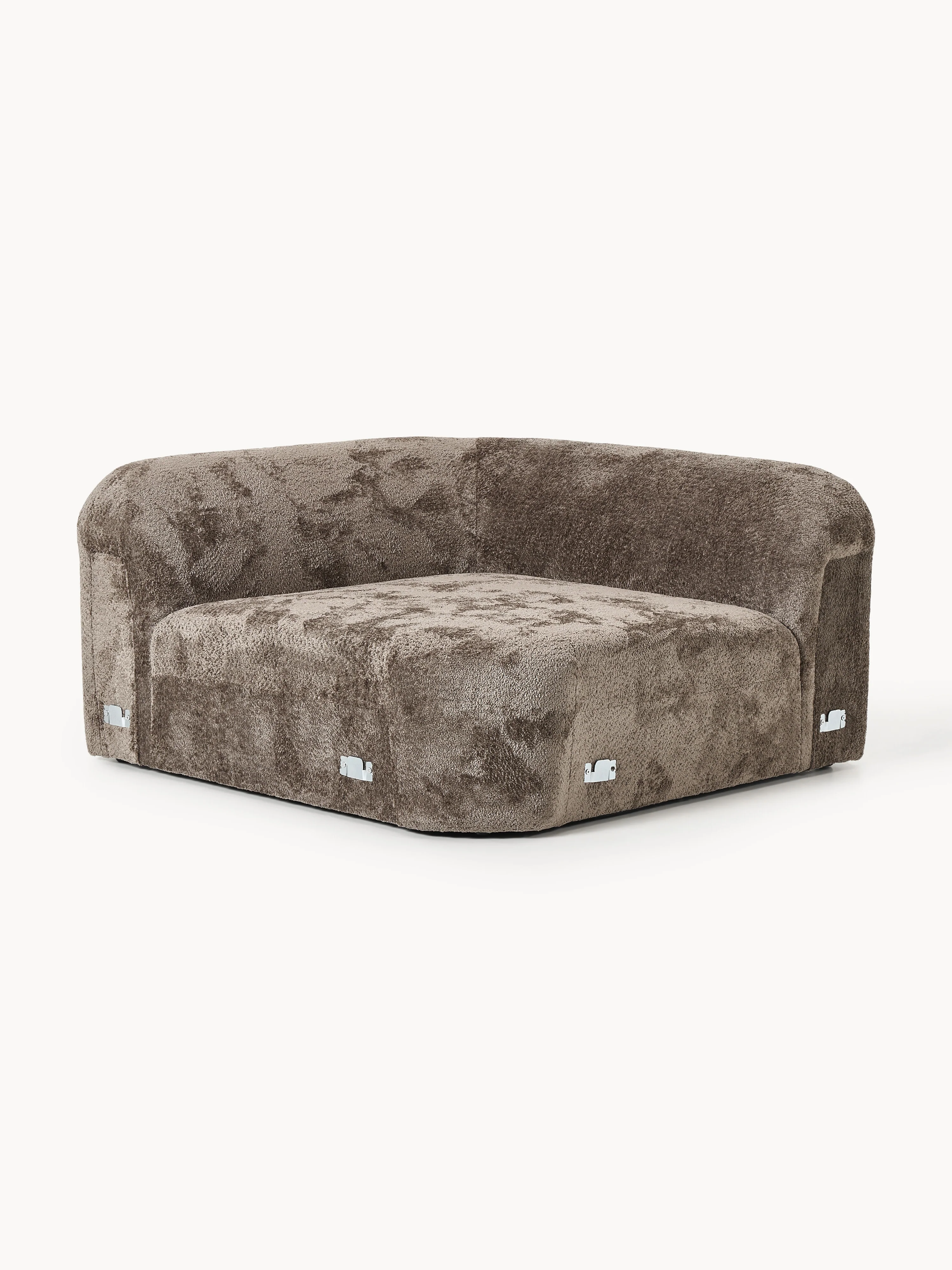 Ronde hoekmodule Wolke van teddy-bouclé