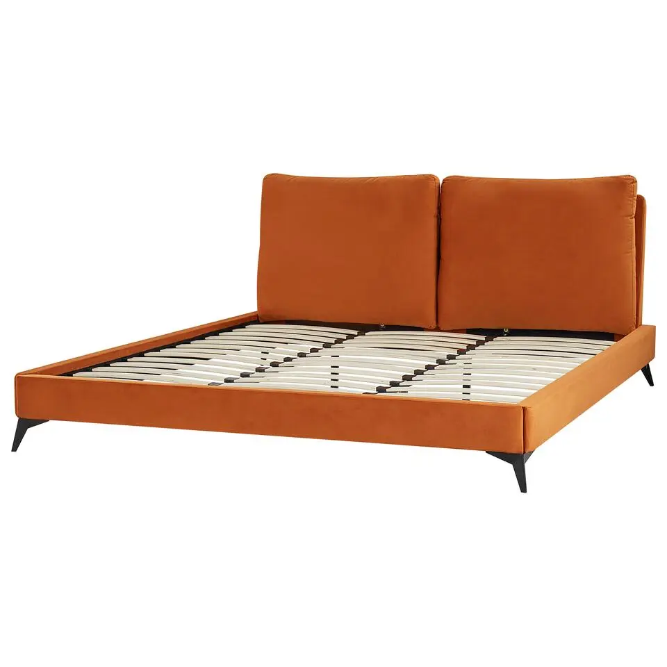 MELLE - Tweepersoonsbed - Oranje - 180 x 200 cm - Fluweel