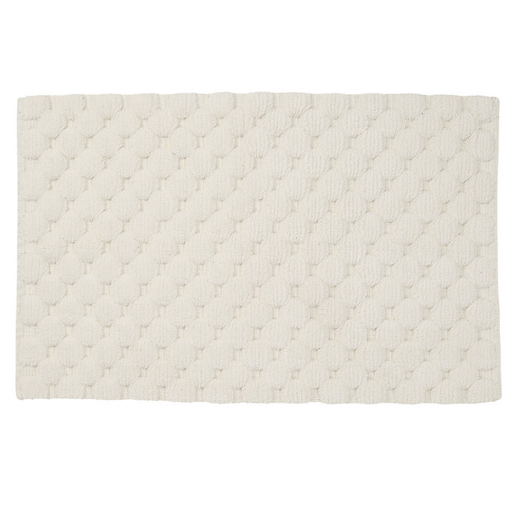 Tapis de bain 50x80 cm en coton, coloris ivoire, Boudoir