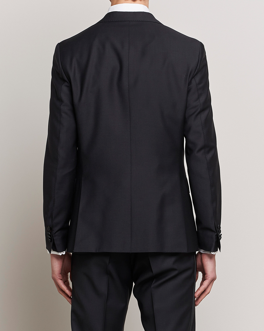 Oscar Jacobson Elder Wool Tuxedo Blazer Black