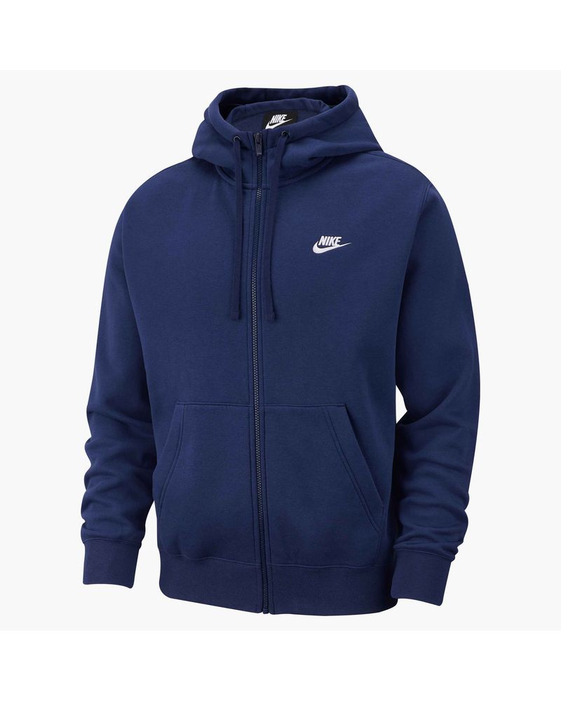 Sweat zippé à capuche Nike Sportswear Club Fleece Bleu Marine pour homme