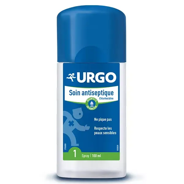 Spray antisséptico de primeiros socorros Urgo com clorexidina 100ml
