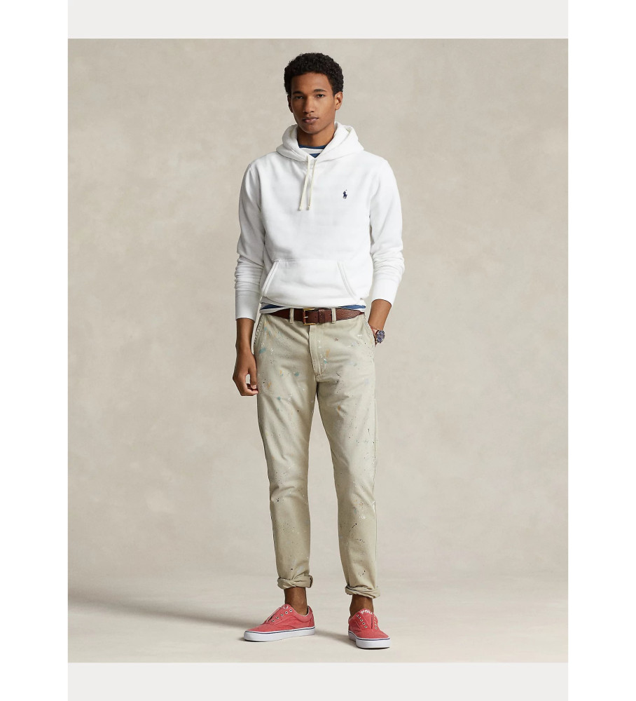 Moletom Ralph Lauren RL branco com capuz