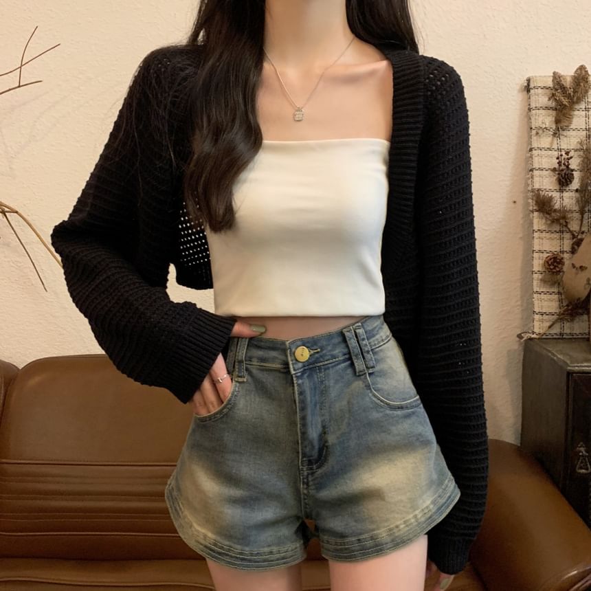 Secolo - Open-front ajourgebreid vest