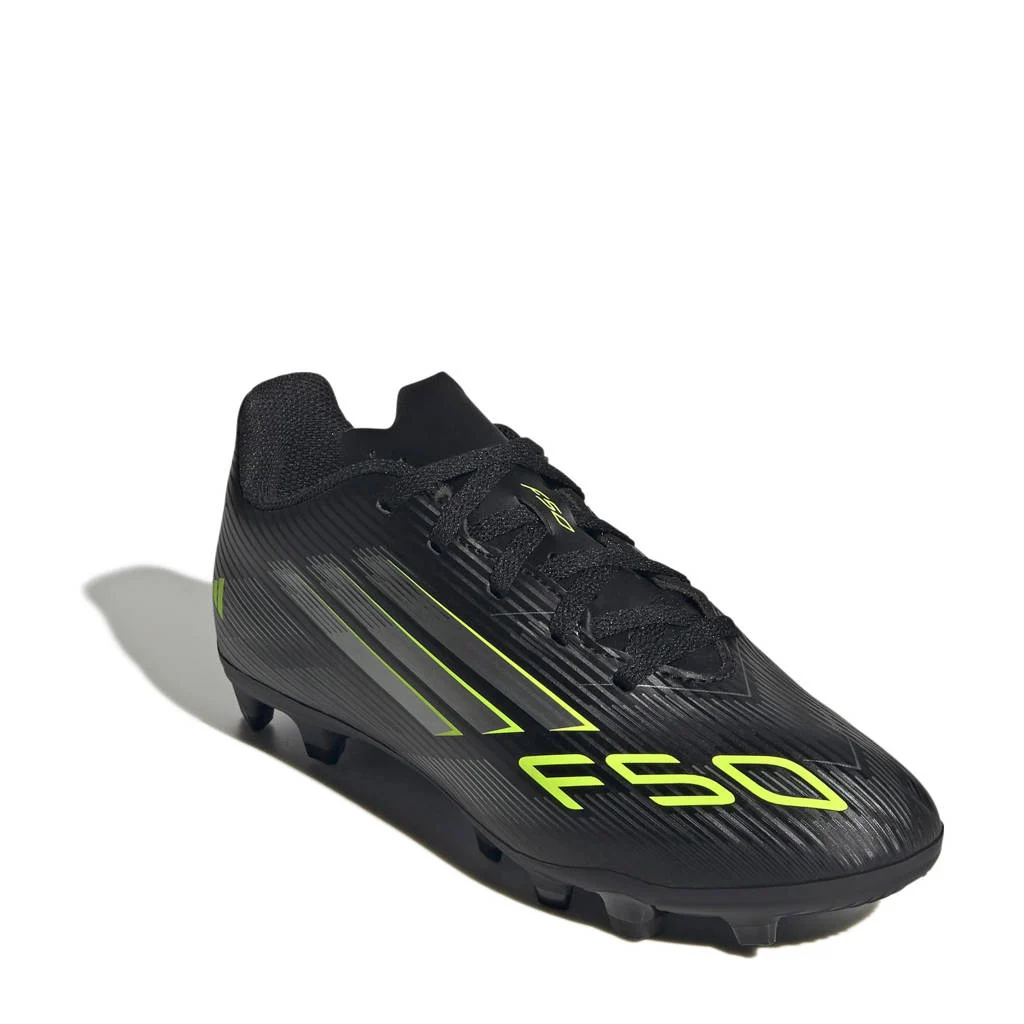 adidas Performance F50 Club FG/MGjunior voetbalschoenen zwart/zilvergrijs/geel