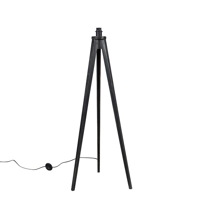 Landelijke vloerlamp tripod zwart - Tripod Classic