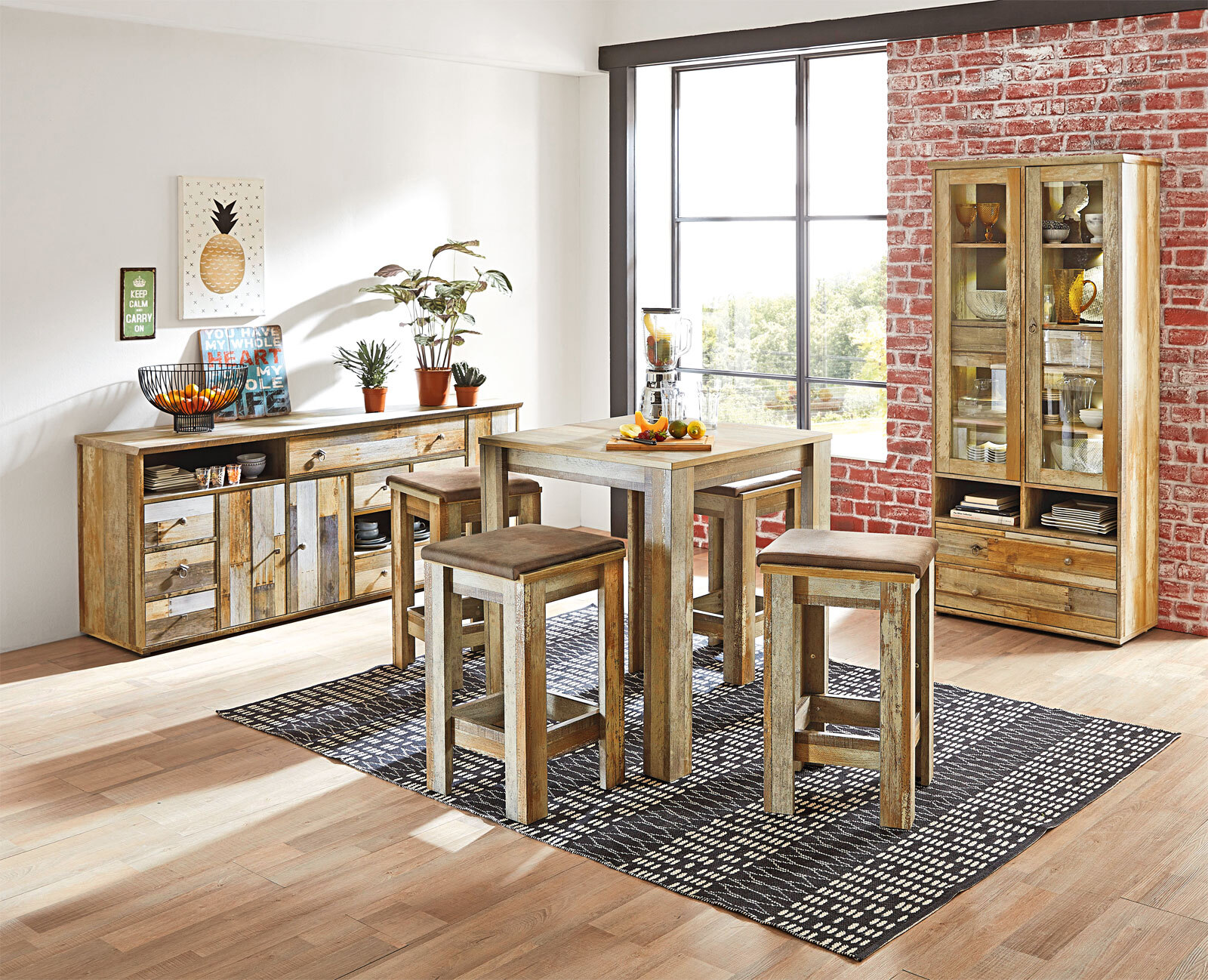 Vitrine Bonanza Driftwood Nachbildung ca. 83 x 189 x 39 cm