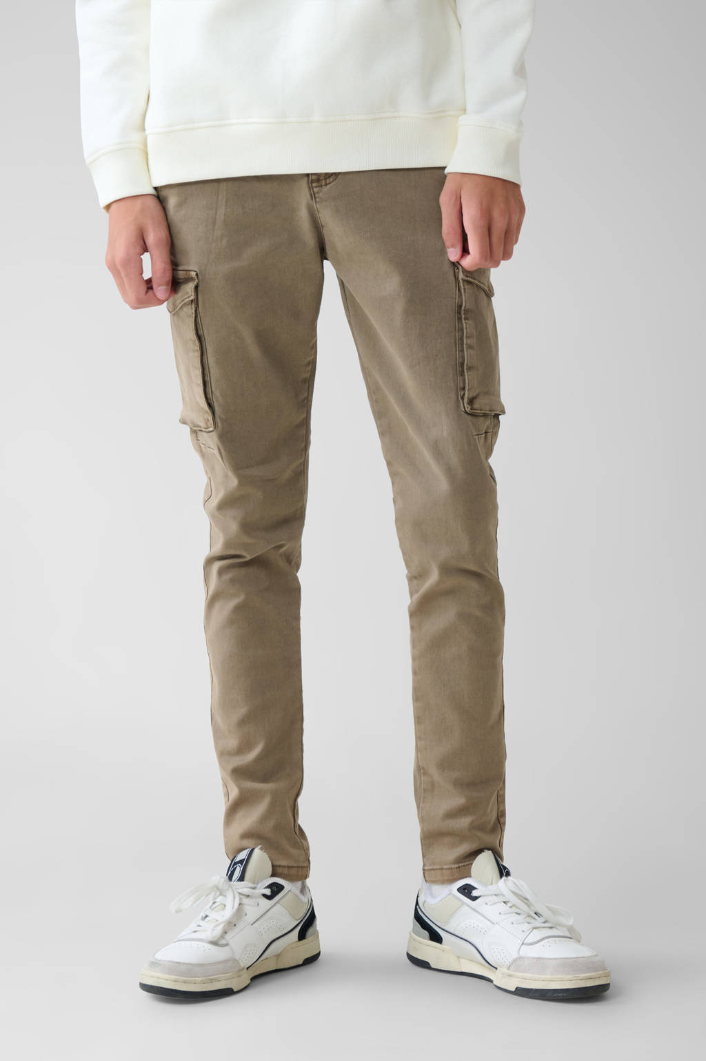 Shoeby regular fit cargobroek kaki