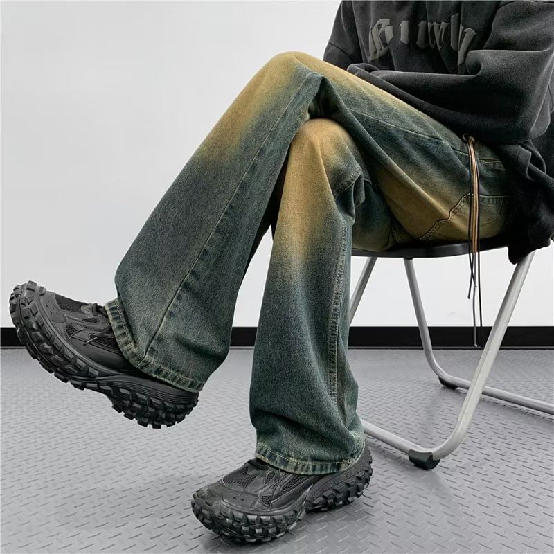Cowpow - Mid Rise Washed Bootcut Jeans