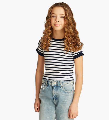 Tommy Hilfiger T-Shirt - Ruffle Stripe - Dark Nacht Navy/Streife