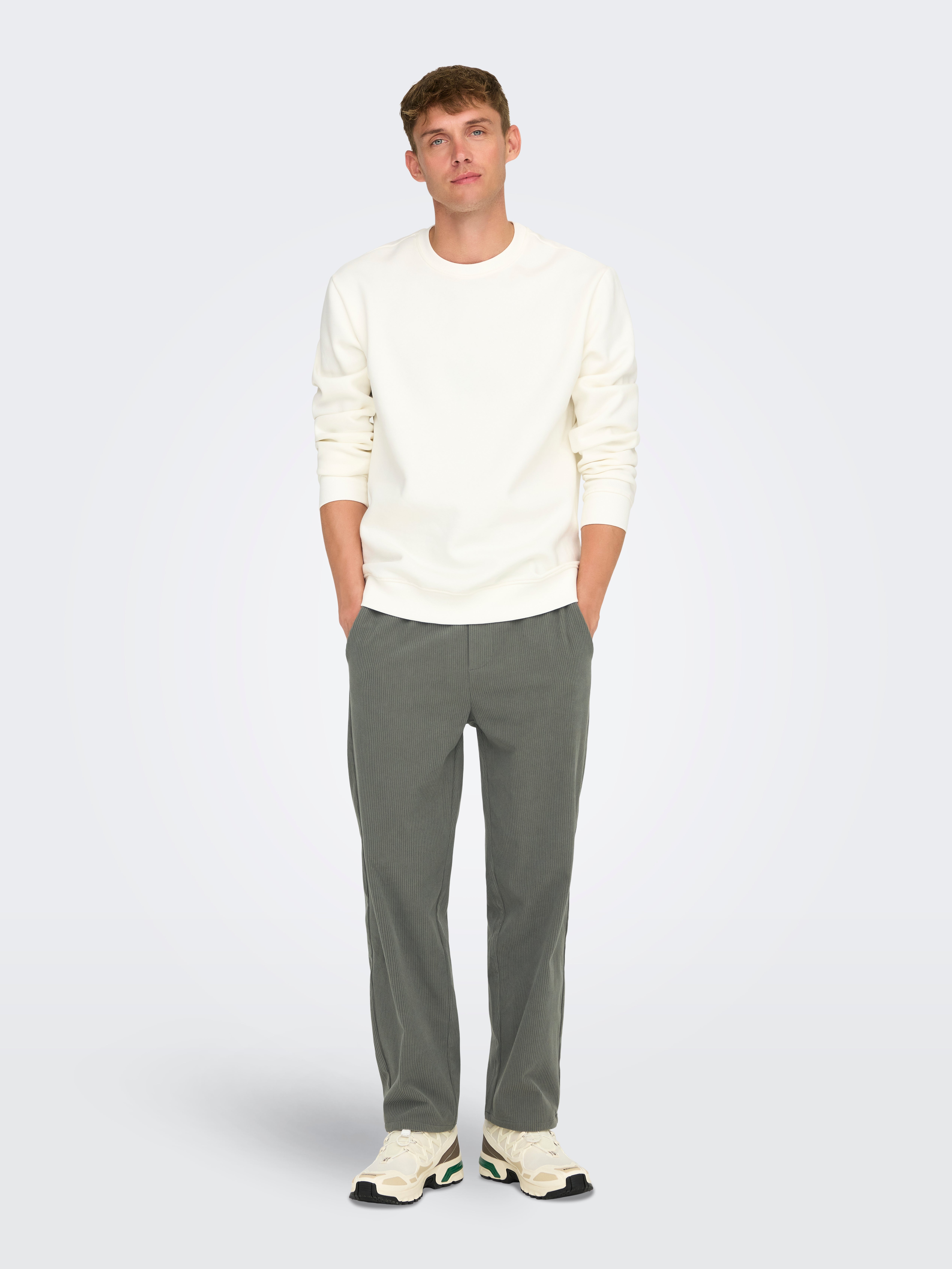ONSSINUS Locker geschnitten Hose mit weitem Beinschnitt Castor Gray