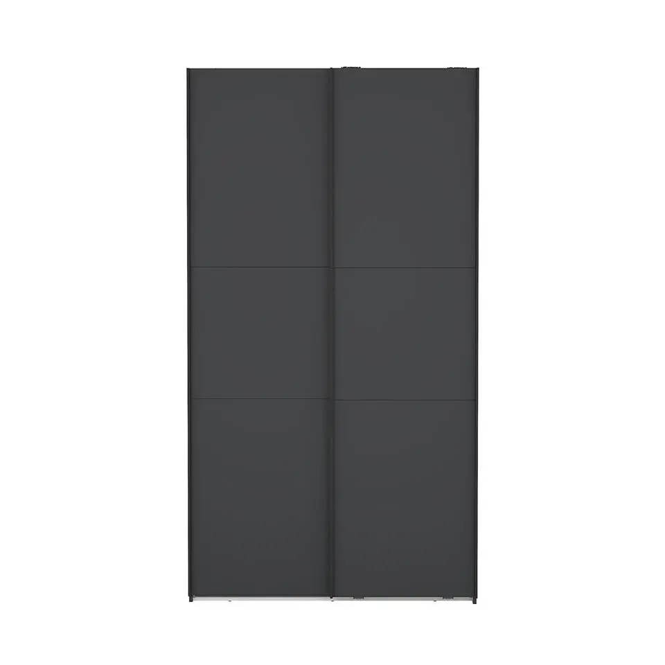 Hioshop Como schuifdeurkast 2 deuren 120x220cm mat grijs