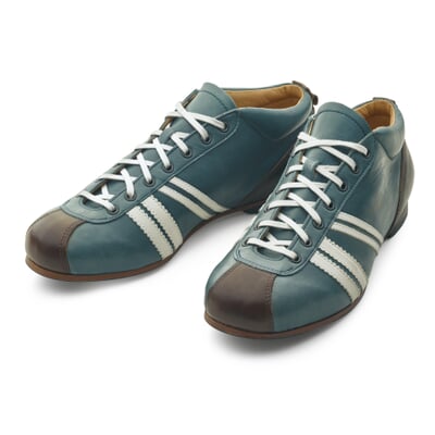 Ledersportschuh, Graublau